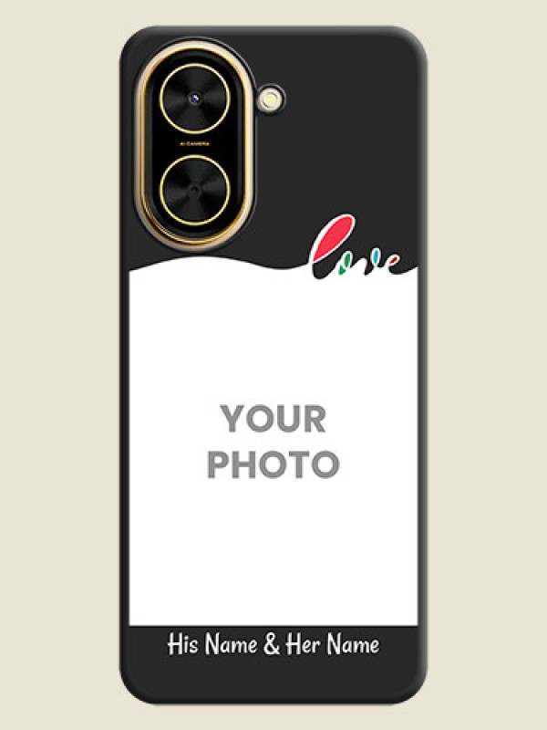 Custom Fall in Love Pattern with Picture on Photo On Space Black Custom Soft Matte Mobile Back Cover - Xiaomi Redmi A5 - alternate view