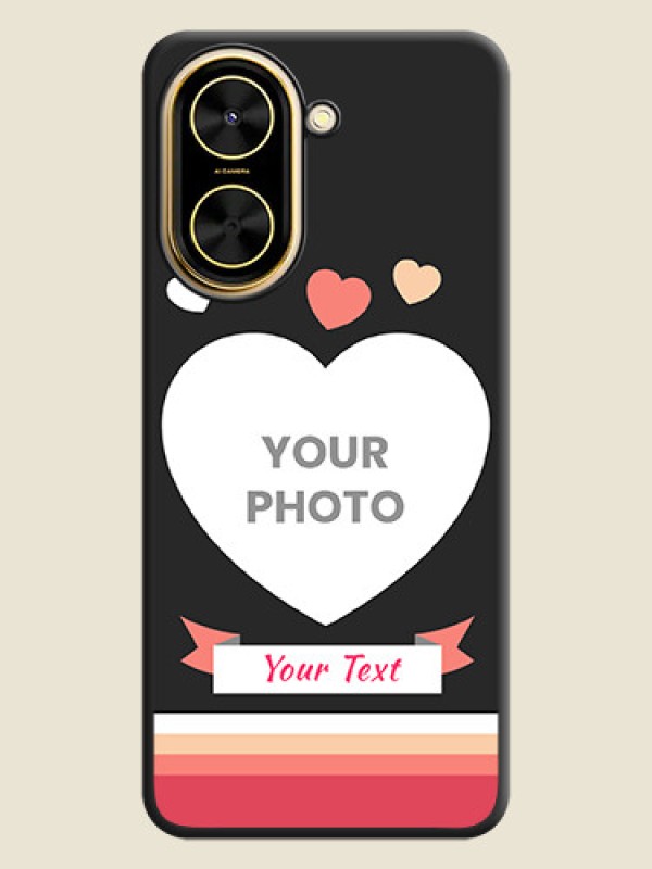 Custom Love Shaped Photo with Colorful Stripes On Space Black Custom Soft Matte Mobile Back Cover - Xiaomi Redmi A5 - alternate view