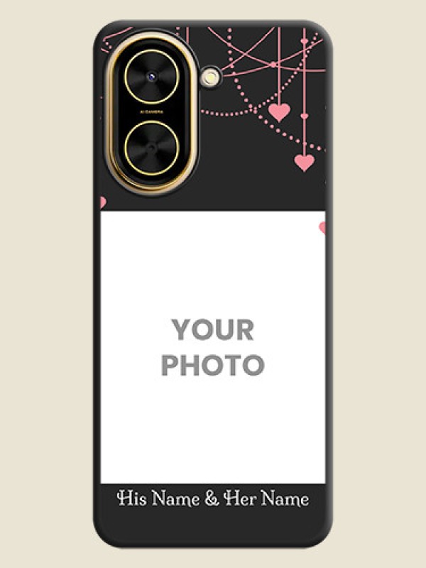 Custom Pink Love Hangings with Text On Space Black Custom Soft Matte Mobile Back Cover - Xiaomi Redmi A5 - alternate view