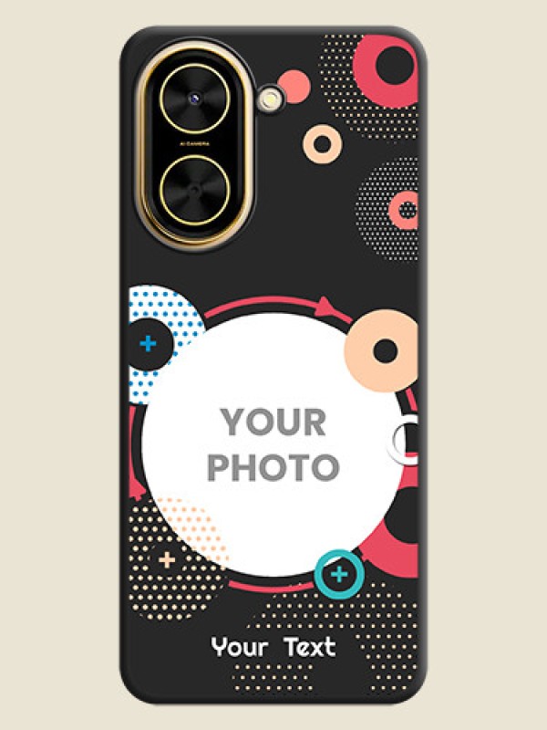 Custom Multicoloured Round Image On Space Black Custom Soft Matte Mobile Back Cover - Xiaomi Redmi A5 - alternate view