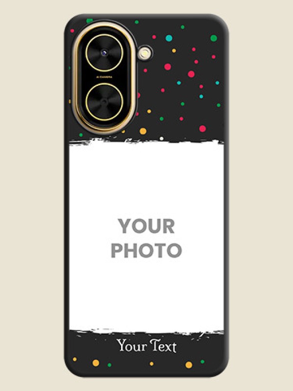 Custom Multicolor Dotted Pattern with Text On Space Black Custom Soft Matte Mobile Back Cover - Xiaomi Redmi A5 - alternate view