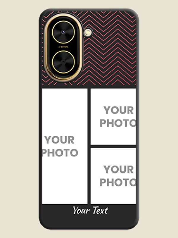 Custom Wave Pattern with 3 Image Holder On Space Black Custom Soft Matte Mobile Back Cover - Xiaomi Redmi A5 - alternate view