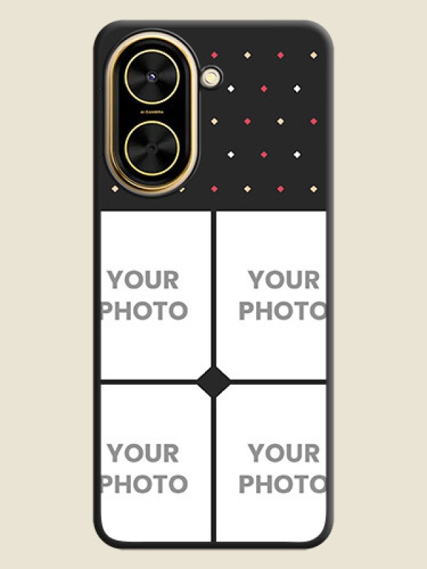 Custom Multicolor Dotted Pattern with 4 Image Holder On Space Black Custom Soft Matte Mobile Back Cover - Xiaomi Redmi A5 - alternate view