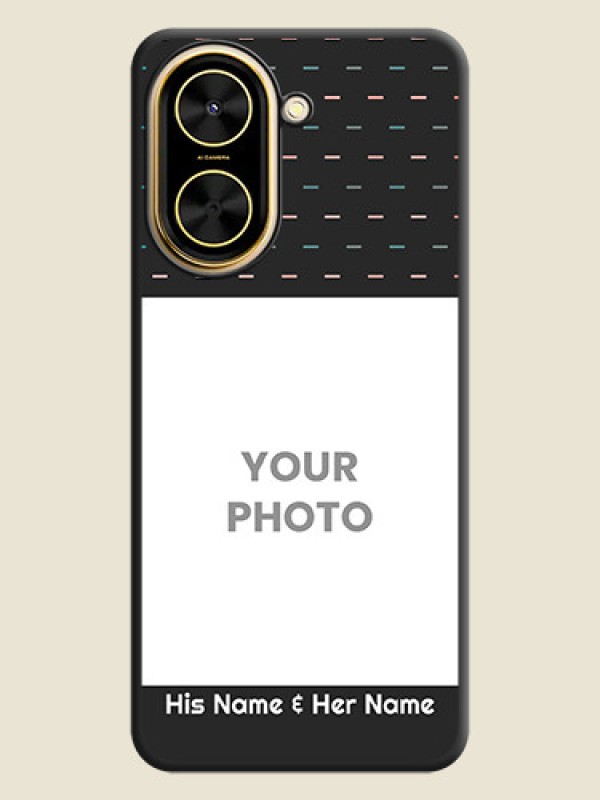 Custom Line Pattern Design with Text On Space Black Custom Soft Matte Mobile Back Cover - Xiaomi Redmi A5 - alternate view