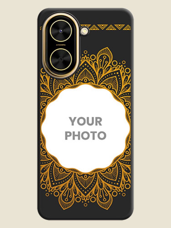 Custom Round Image with Floral Design On Space Black Custom Soft Matte Mobile Back Cover - Xiaomi Redmi A5 - alternate view