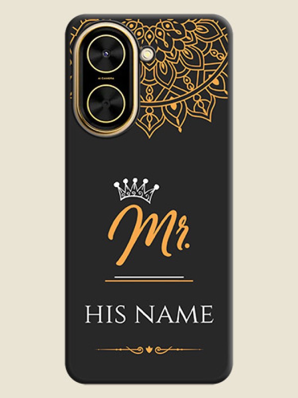 Custom Mr Name with Floral Design On Space Black Custom Soft Matte Mobile Back Cover - Xiaomi Redmi A5 - alternate view