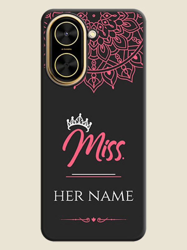 Custom Mrs Name with Floral Design On Space Black Custom Soft Matte Mobile Back Cover - Xiaomi Redmi A5 - alternate view