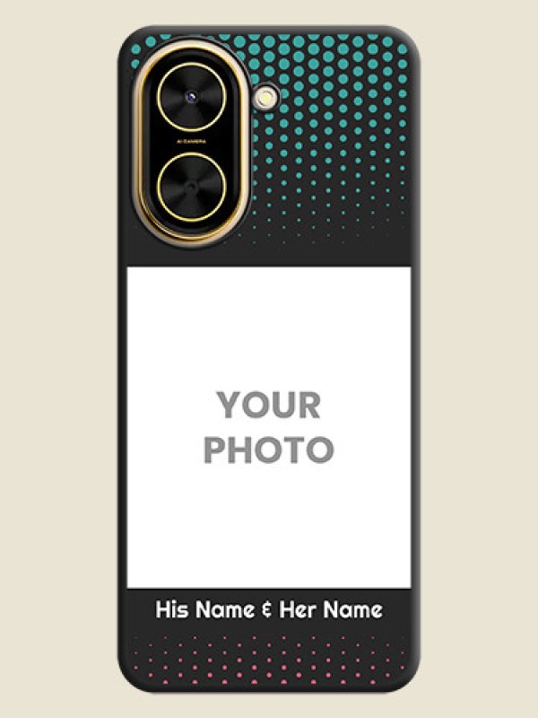 Custom Faded Dots with Grunge Photo Frame and Text On Space Black Custom Soft Matte Mobile Back Cover - Xiaomi Redmi A5 - alternate view