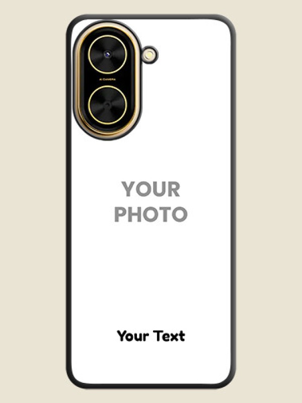 Custom Full Single Pic Upload With Text On Space Black Custom Soft Matte Mobile Back Cover - Xiaomi Redmi A5 - alternate view