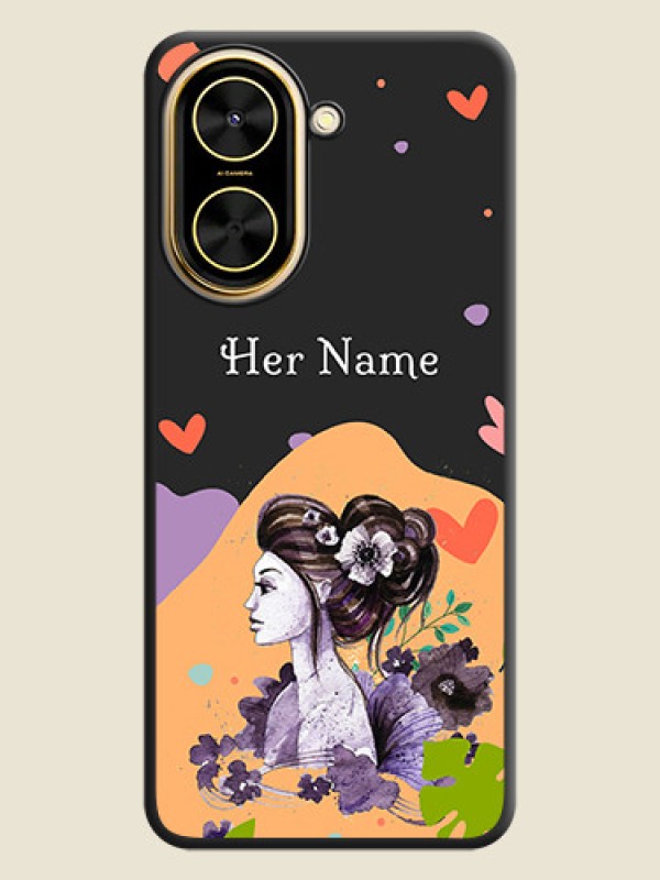 Custom Namecase For Her With Fancy Lady Image On Space Black Custom Soft Matte Mobile Back Cover - Xiaomi Redmi A5 - alternate view