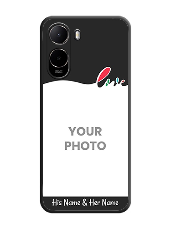 Custom Fall in Love Pattern with Picture on Photo On Space Black Custom Soft Matte Mobile Back Cover - Xiaomi Redmi A7 Pro 5G - alternate view