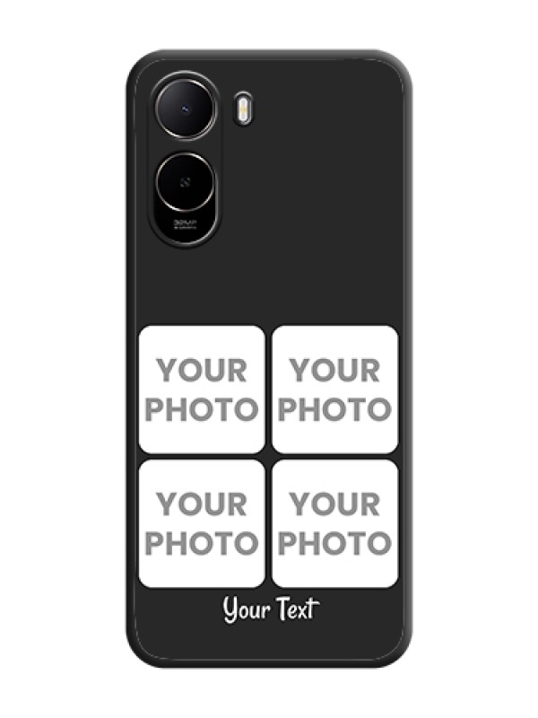 Custom Floral Art with 6 Image Holder on Photo On Space Black Custom Soft Matte Mobile Back Cover - Xiaomi Redmi A7 Pro 5G - alternate view