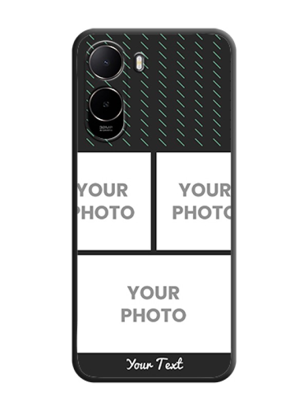 Custom Cross Dotted Pattern with 2 Image Holder On Space Black Custom Soft Matte Mobile Back Cover - Xiaomi Redmi A7 Pro 5G - alternate view