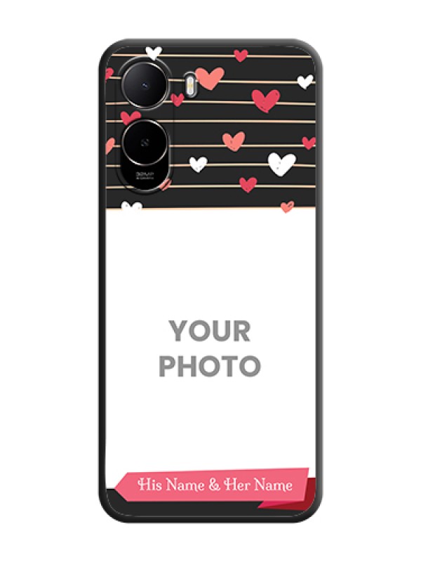 Custom Love Pattern with Name on Pink Ribbon on Photo On Space Black Custom Soft Matte Mobile Back Cover - Xiaomi Redmi A7 Pro 4G - alternate view