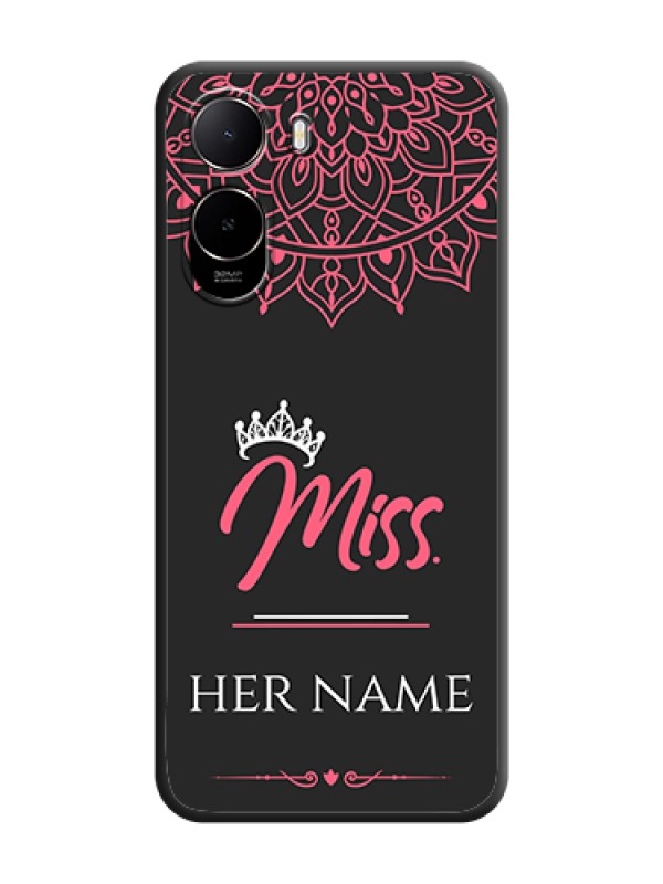 Custom Mrs Name with Floral Design On Space Black Custom Soft Matte Mobile Back Cover - Xiaomi Redmi A7 Pro 4G - alternate view