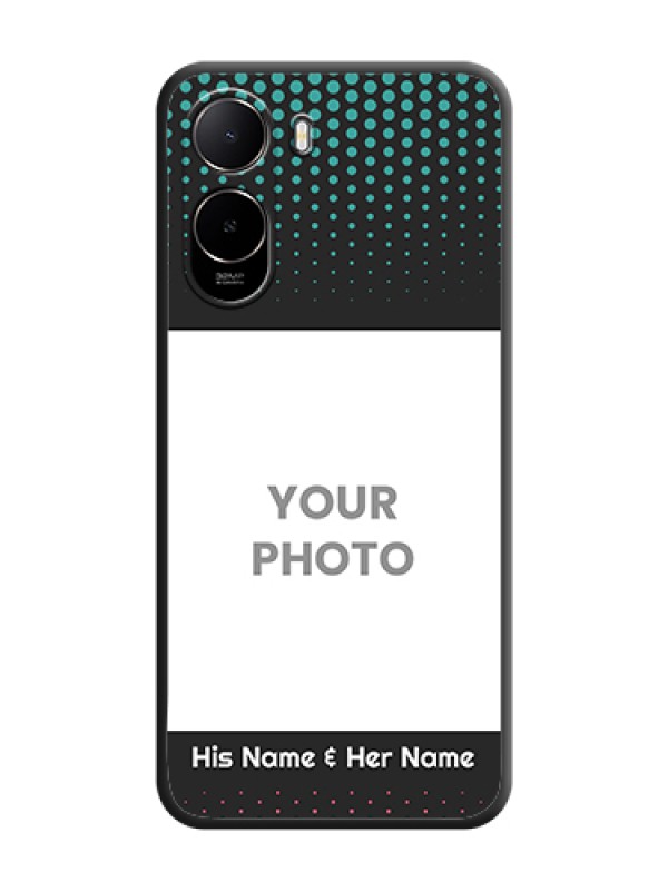 Custom Faded Dots with Grunge Photo Frame and Text On Space Black Custom Soft Matte Mobile Back Cover - Xiaomi Redmi A7 Pro 4G - alternate view