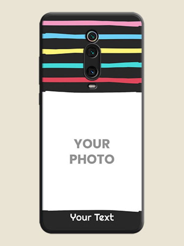 Custom Multicolor Lines with Image on Space Black Personalized Soft Matte Phone Covers - Redmi K20 Pro - alternate view