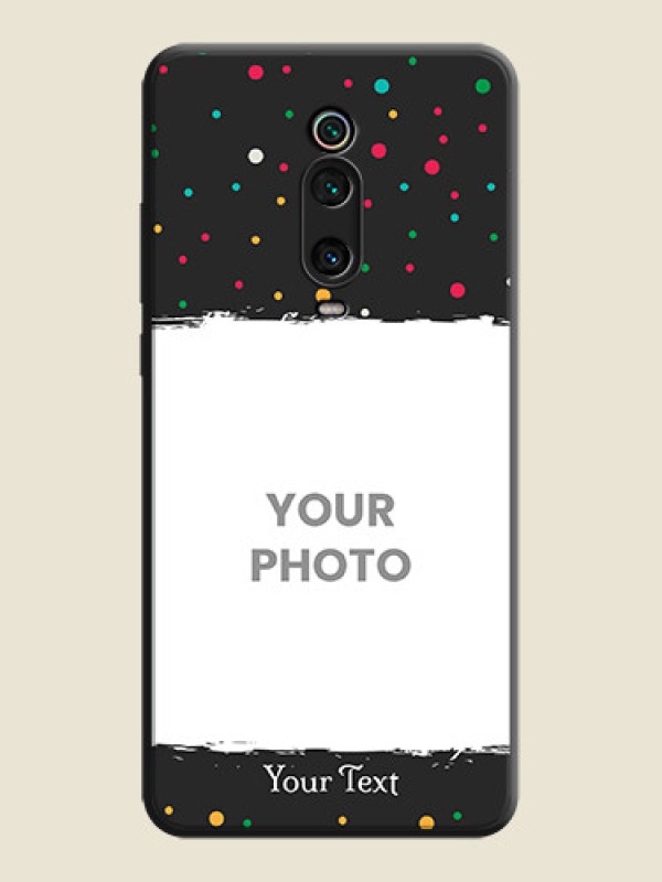 Custom Multicolor Dotted Pattern with Text on Space Black Custom Soft Matte Phone Back Cover - Redmi K20 Pro - alternate view