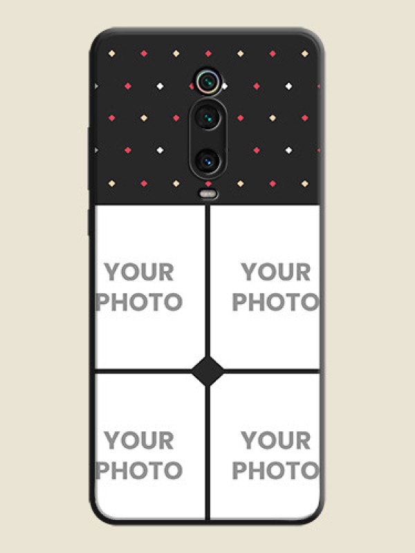 Custom Multicolor Dotted Pattern with 4 Image Holder on Space Black Custom Soft Matte Phone Cases - Redmi K20 Pro - alternate view
