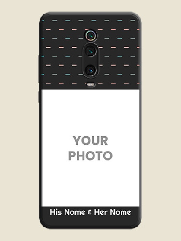 Custom Line Pattern Design with Text on Space Black Custom Soft Matte Phone Back Cover - Redmi K20 Pro - alternate view