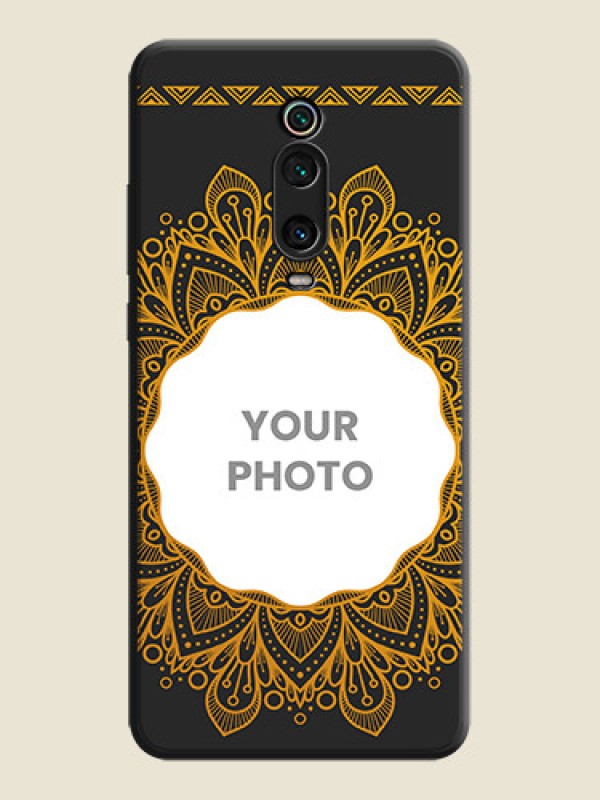 Custom Round Image with Floral Design - Photo on Space Black Soft Matte Mobile Cover - Redmi K20 Pro - alternate view