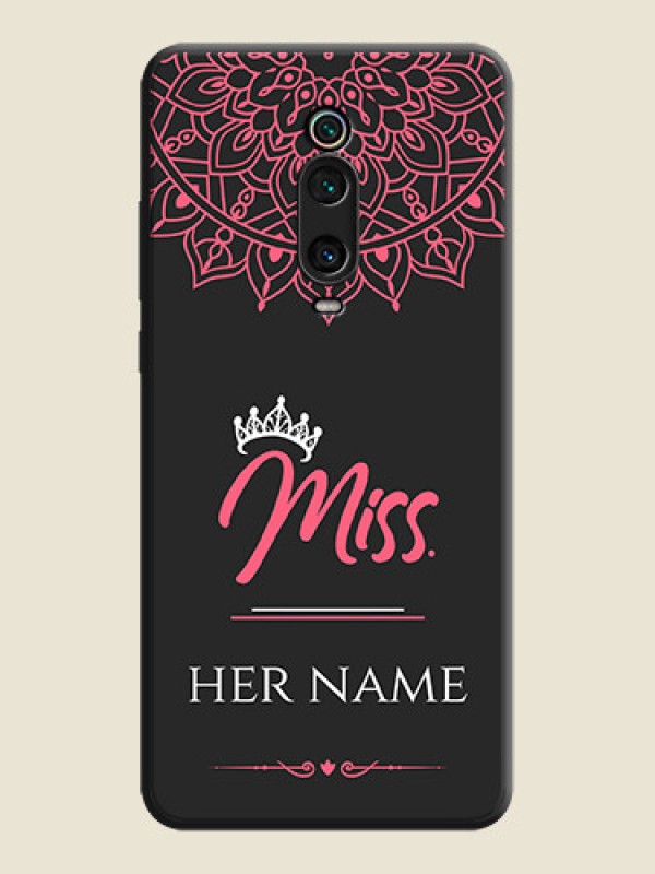 Custom Mrs Name with Floral Design on Space Black Personalized Soft Matte Phone Covers - Redmi K20 Pro - alternate view