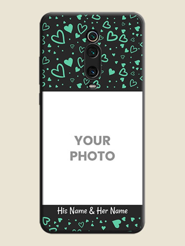Custom Sea Green Indefinite Love Pattern - Photo on Space Black Soft Matte Mobile Cover - Redmi K20 - alternate view