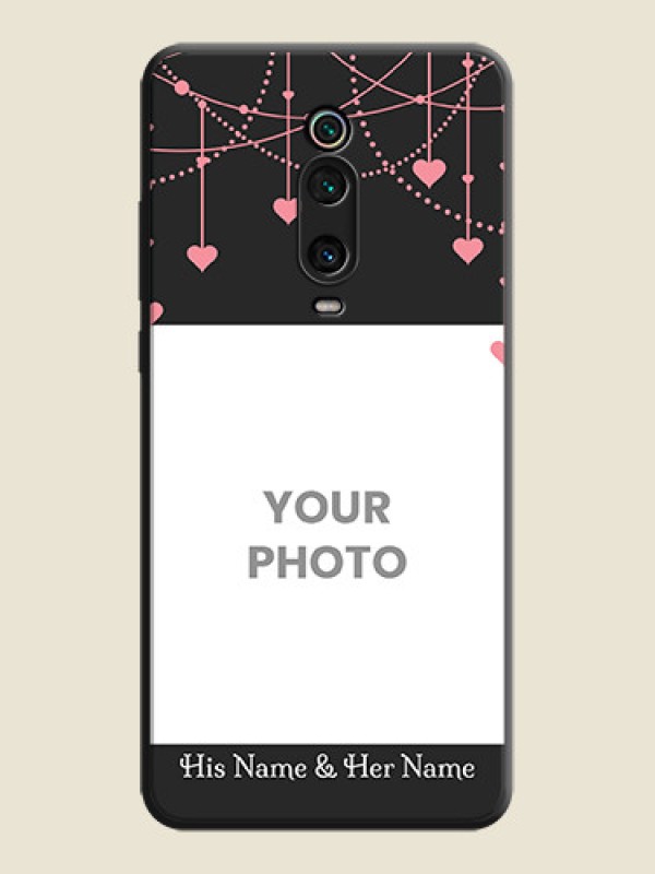 Custom Pink Love Hangings with Text on Space Black Custom Soft Matte Back Cover - Redmi K20 - alternate view