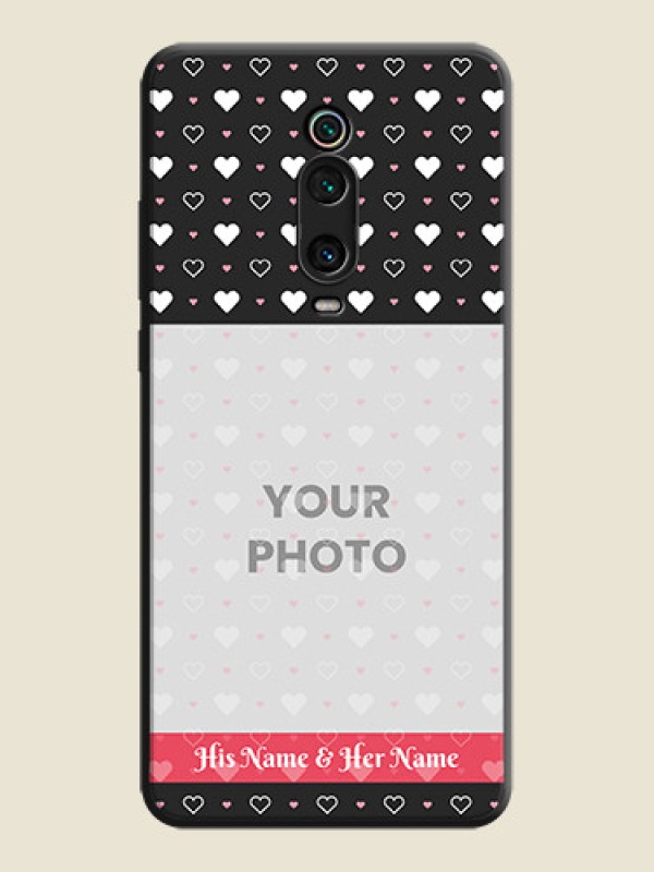 Custom White Color Love Symbols with Text Design - Photo on Space Black Soft Matte Phone Cover - Redmi K20 - alternate view