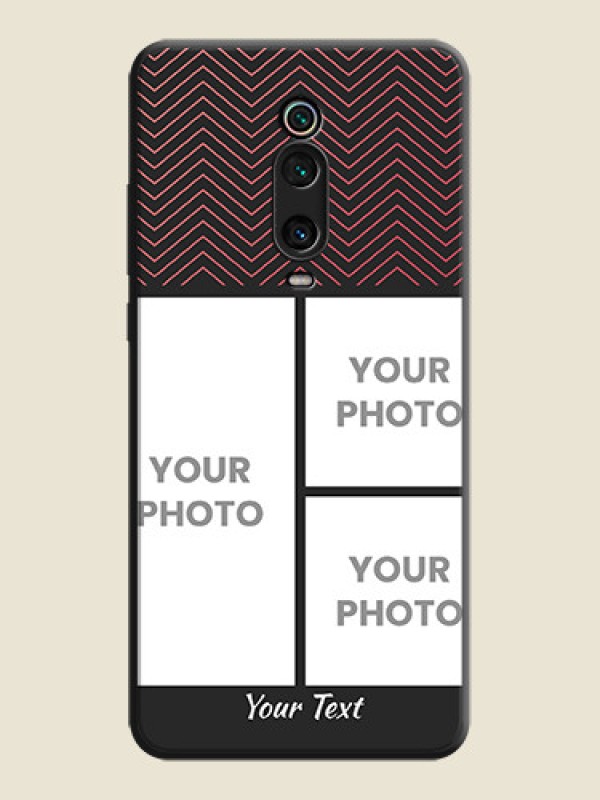 Custom Wave Pattern with 3 Image Holder on Space Black Custom Soft Matte Back Cover - Redmi K20 - alternate view