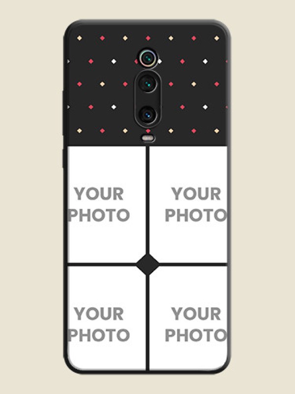 Custom Multicolor Dotted Pattern with 4 Image Holder on Space Black Custom Soft Matte Phone Cases - Redmi K20 - alternate view