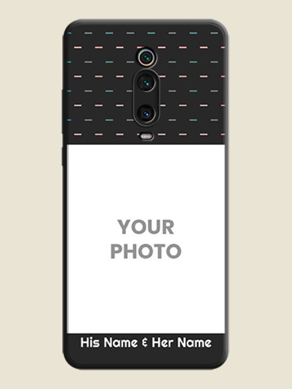 Custom Line Pattern Design with Text on Space Black Custom Soft Matte Phone Back Cover - Redmi K20 - alternate view