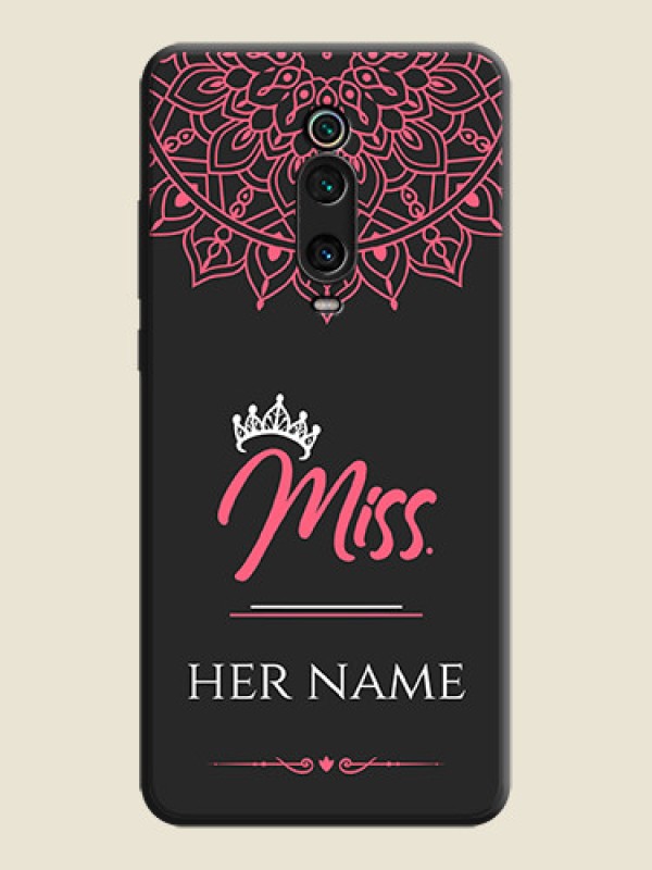 Custom Mrs Name with Floral Design on Space Black Personalized Soft Matte Phone Covers - Redmi K20 - alternate view