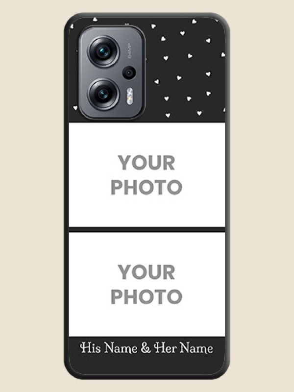 Custom Miniature Love Symbols with Name on Space Black Custom Soft Matte Back Cover - Xiaomi Redmi K50I 5G - alternate view