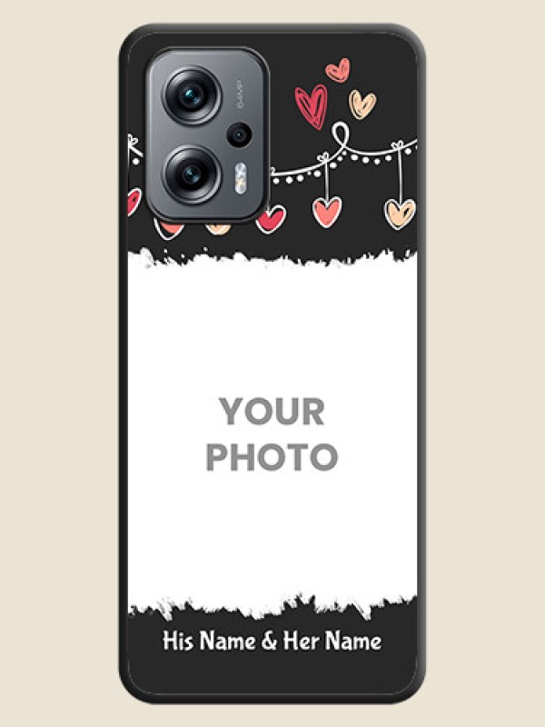 Custom Pink Love Hangings with Name on Space Black Custom Soft Matte Phone Cases - Xiaomi Redmi K50I 5G - alternate view
