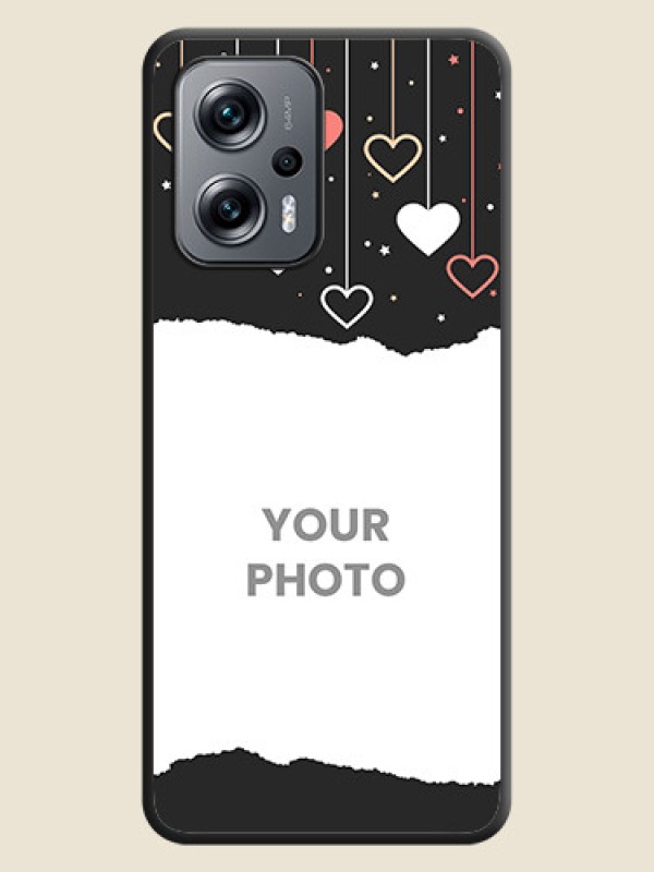 Custom Love Hangings with Splash Wave Picture on Space Black Custom Soft Matte Phone Back Cover - Xiaomi Redmi K50I 5G - alternate view