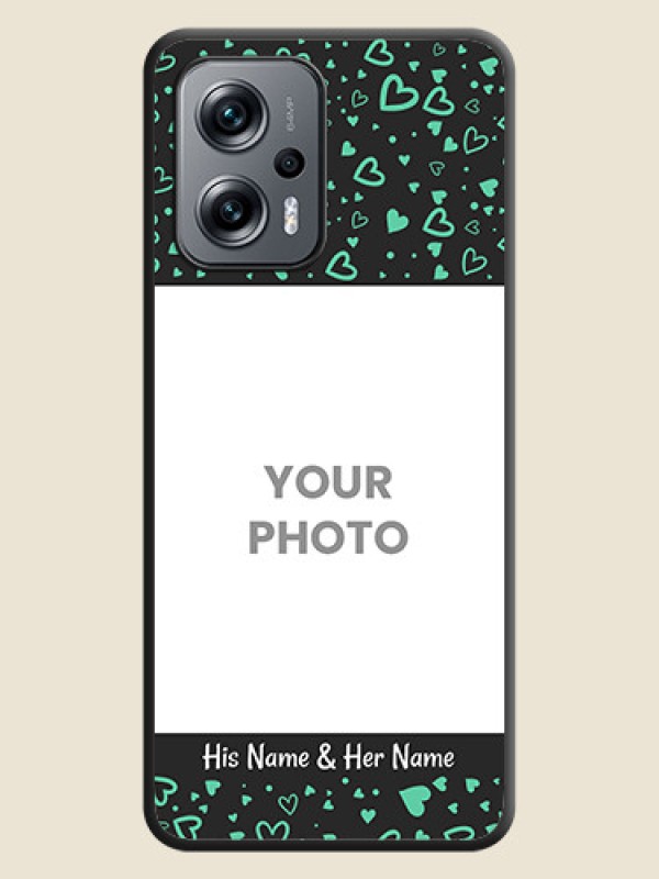Custom Sea Green Indefinite Love Pattern on Photo on Space Black Soft Matte Mobile Cover - Xiaomi Redmi K50I 5G - alternate view