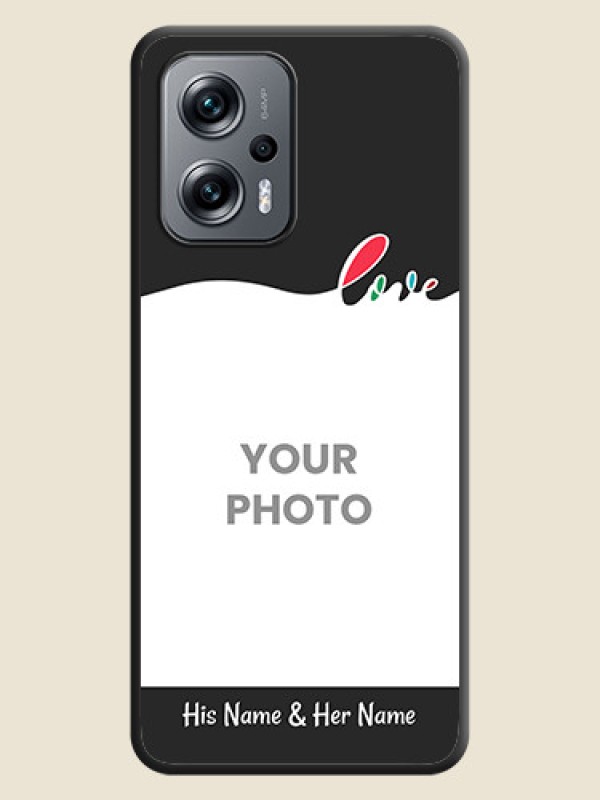 Custom Fall in Love Pattern with Picture on Photo on Space Black Soft Matte Mobile Case - Xiaomi Redmi K50I 5G - alternate view