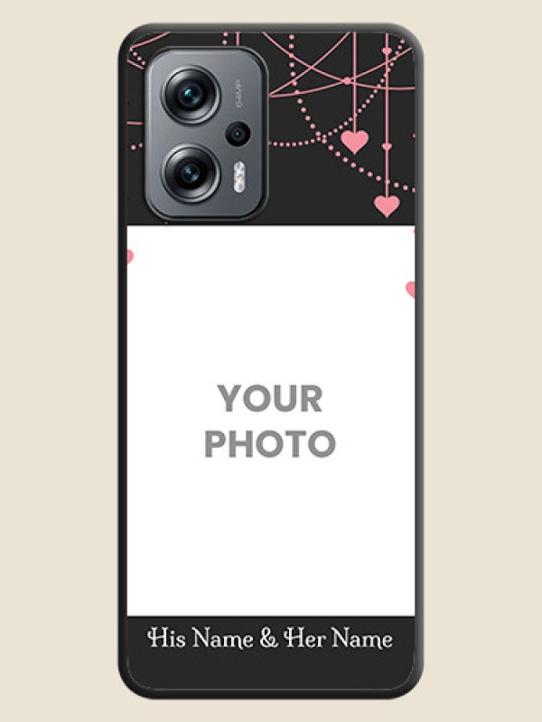 Custom Pink Love Hangings with Text on Space Black Custom Soft Matte Back Cover - Xiaomi Redmi K50I 5G - alternate view