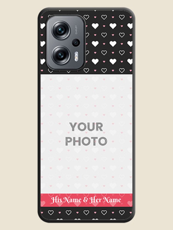 Custom White Color Love Symbols with Text Design on Photo on Space Black Soft Matte Phone Cover - Xiaomi Redmi K50I 5G - alternate view