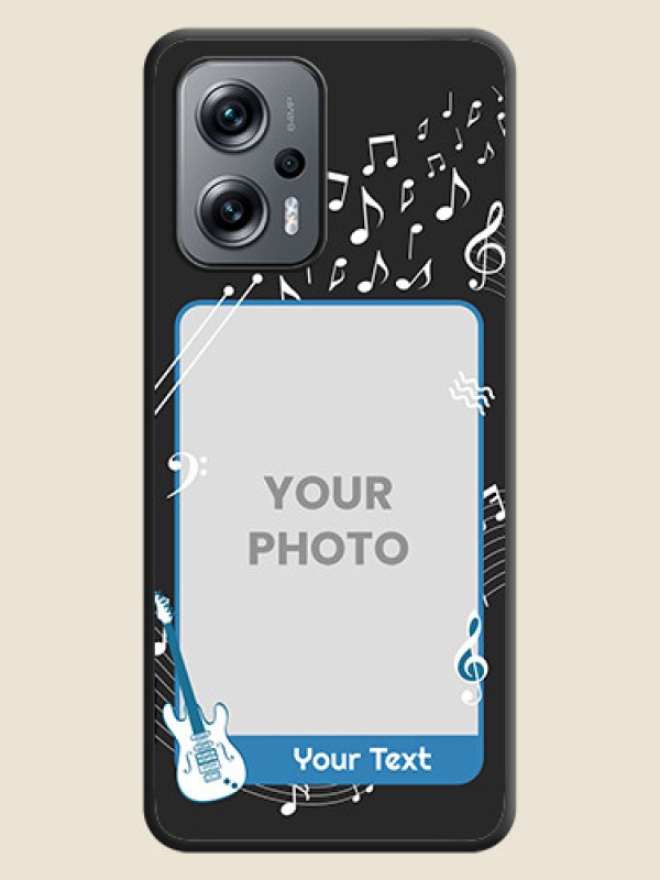 Custom Musical Theme Design with Text on Photo on Space Black Soft Matte Mobile Case - Xiaomi Redmi K50I 5G - alternate view