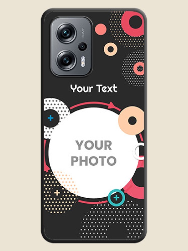 Custom Multicoloured Round Image on Personalised Space Black Soft Matte Cases - Xiaomi Redmi K50I 5G - alternate view