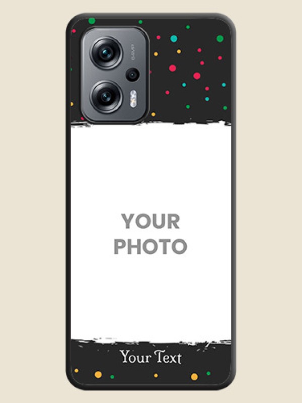 Custom Multicolor Dotted Pattern with Text on Space Black Custom Soft Matte Phone Back Cover - Xiaomi Redmi K50I 5G - alternate view