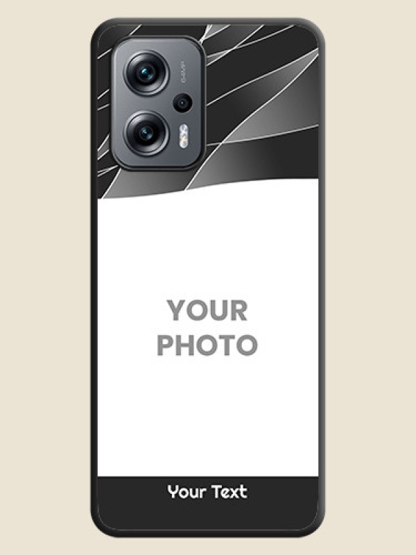 Custom Mixed Wave Lines on Photo on Space Black Soft Matte Mobile Cover - Xiaomi Redmi K50I 5G - alternate view