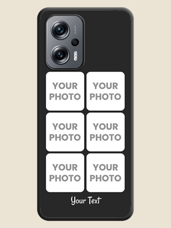 Custom Floral Art with 6 Image Holder on Photo on Space Black Soft Matte Mobile Case - Xiaomi Redmi K50I 5G - alternate view