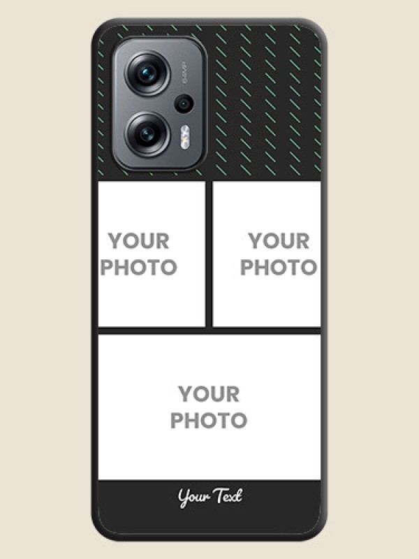 Custom Cross Dotted Pattern with 2 Image Holder  on Personalised Space Black Soft Matte Cases - Xiaomi Redmi K50I 5G - alternate view