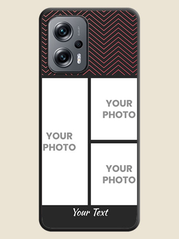 Custom Wave Pattern with 3 Image Holder on Space Black Custom Soft Matte Back Cover - Xiaomi Redmi K50I 5G - alternate view