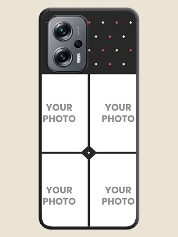 Custom Multicolor Dotted Pattern with 4 Image Holder on Space Black Custom Soft Matte Phone Cases - Xiaomi Redmi K50I 5G - alternate view