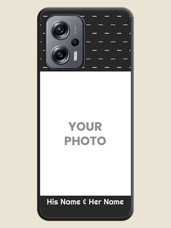 Custom Line Pattern Design with Text on Space Black Custom Soft Matte Phone Back Cover - Xiaomi Redmi K50I 5G - alternate view