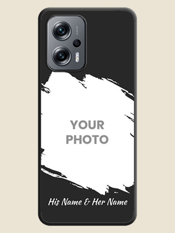 Custom Grunge Brush Strokes on Photo on Space Black Soft Matte Back Cover - Xiaomi Redmi K50I 5G - alternate view